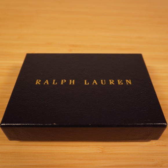 Ralph Lauren Collection Petite Hinge Wallet Calfskin OS Black White - Picture 10 of 10
